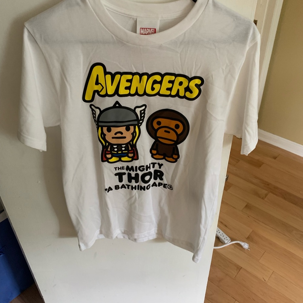 White bathing ape avengers tshirt